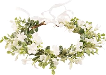 DDazzling Women Girs Flower Crown Bridal Eucalyptus Halo Wedding Floral Headband Photo Shoot