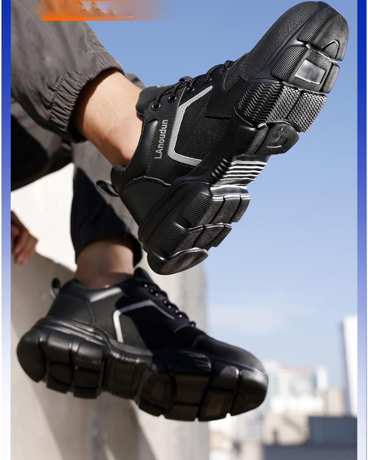 [Muluso] 安全靴 作業靴 軽量 スニーカー 大きいサイズ ワークシューズ メンズ 鋼製先芯入り 釘踏み抜き防止 防滑 ローカ