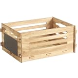Wooden Record Crate Rustic Box for Home Office Storage Cube Record Organizer&comma;Farmhouse Detachable Kitchen Fruits Vegetable Food Craets