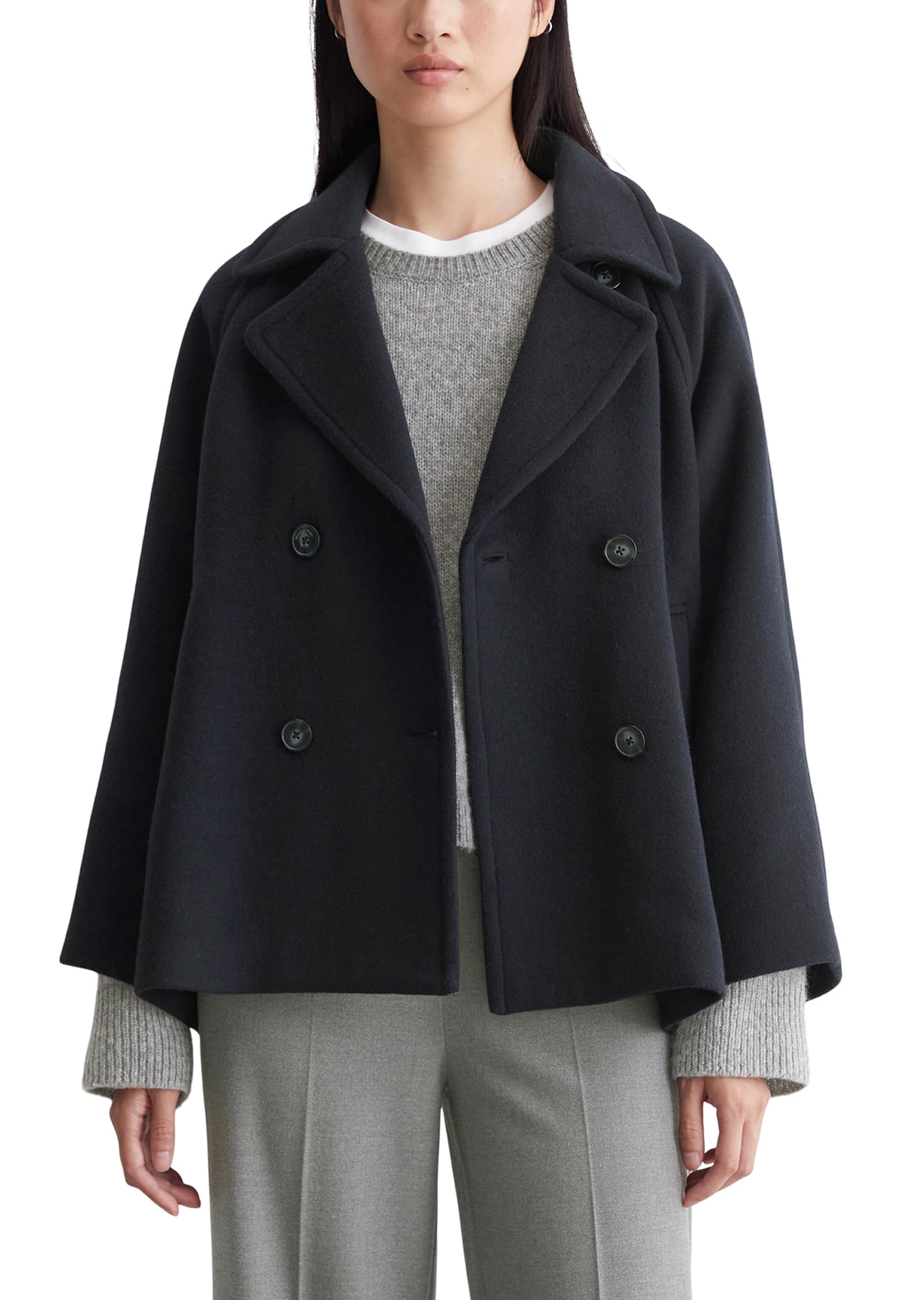 Marc O'Polo Damen Cabanjacke mit Reverskragen elegant