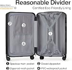 Hanke 20 Inch Carry On Luggage 22x14x9 Airline Approved Lightweight PC Hard Shell Suitcases with Wheels Travel Luggage Rolling Suitcase Travel Luggage Bag for Birthday(Jet Black)