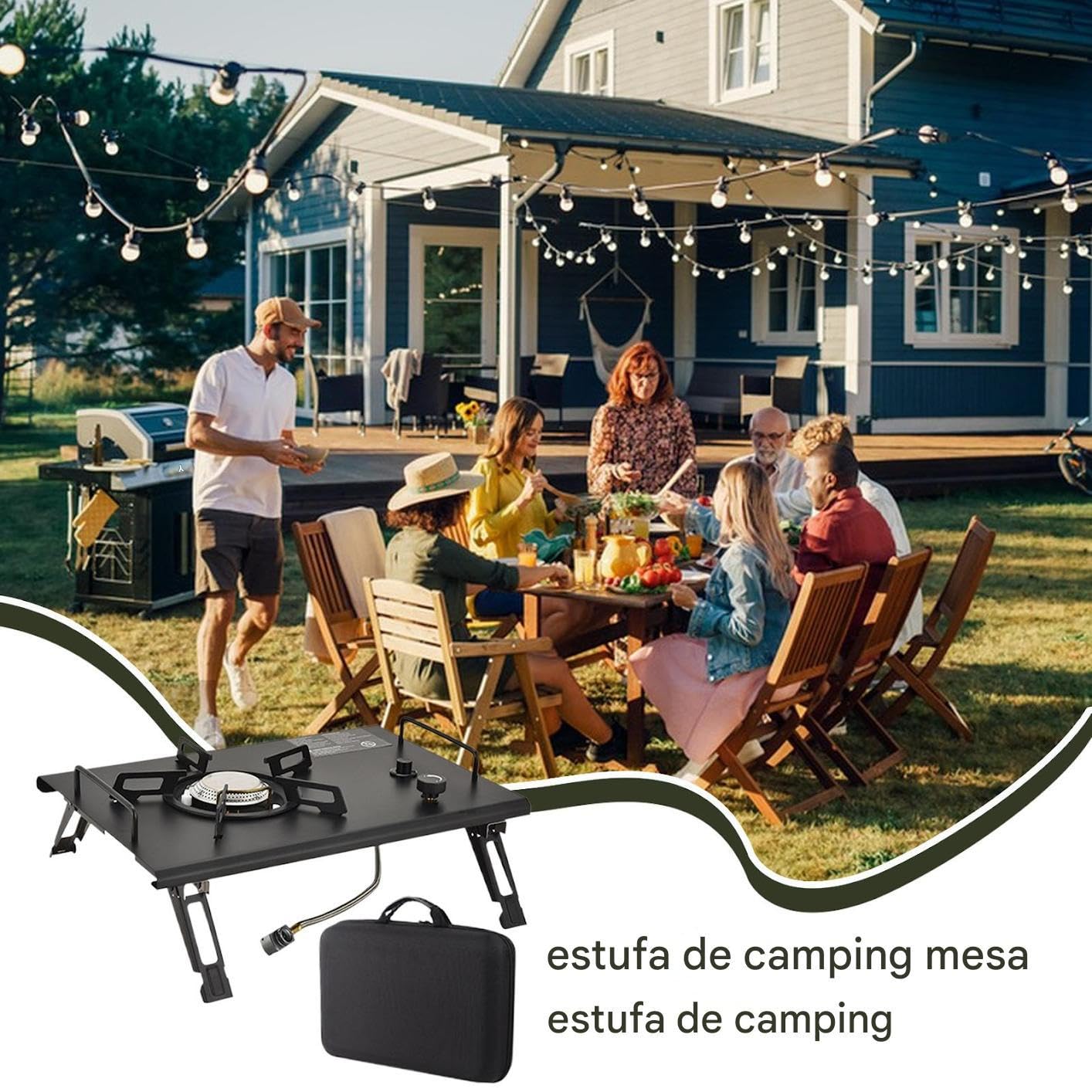 Kuchenka kempingowa - składany piec na zewnątrz kuchnia na świeżym powietrzu, akcesoria turystyczne sprzęt do gotowania na piknik samochód kempingowy grill podróż samochodem