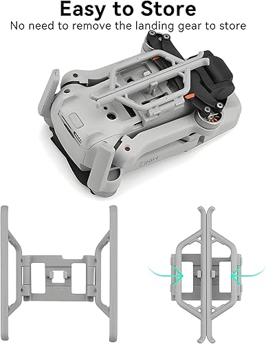 Miniatura 28 de Mini 3 / Mini 3 Pro Tren de aterrizaje: Pierna de extensión de liberación rápida plegable para accesorios de drones DJI Mini 3 Series