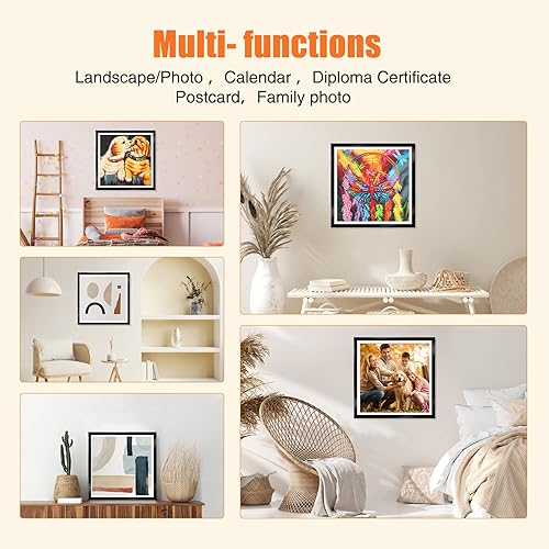Miniatura 4 de NAIMOER Paquete de 2 marcos de pintura de diamantes mejorados, marcos para lienzo de pintura de diamante de 13.8 x 13.8 pulgadas, marco magnético de
