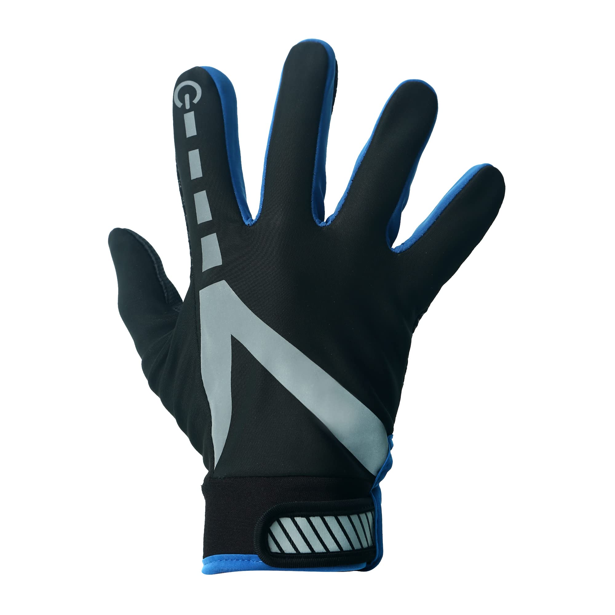 ZaySoo Polycotton Camping and Hiking, Fishing, Cycling Winter Gloves with Velcro Buckle & Touch Screen Feature - Blue & Black