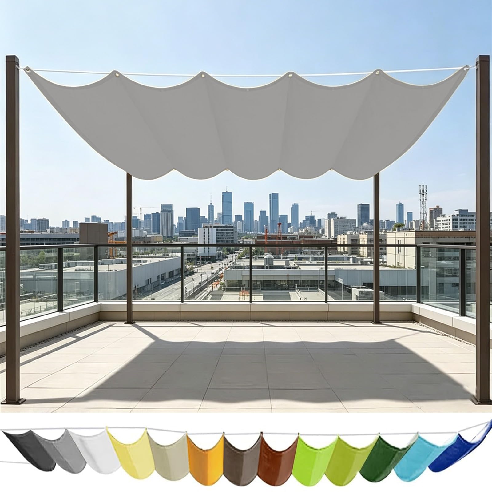Toile tendue 180g m² anti pluie et chaleur pour en finir avec la canicule sur votre terrasse