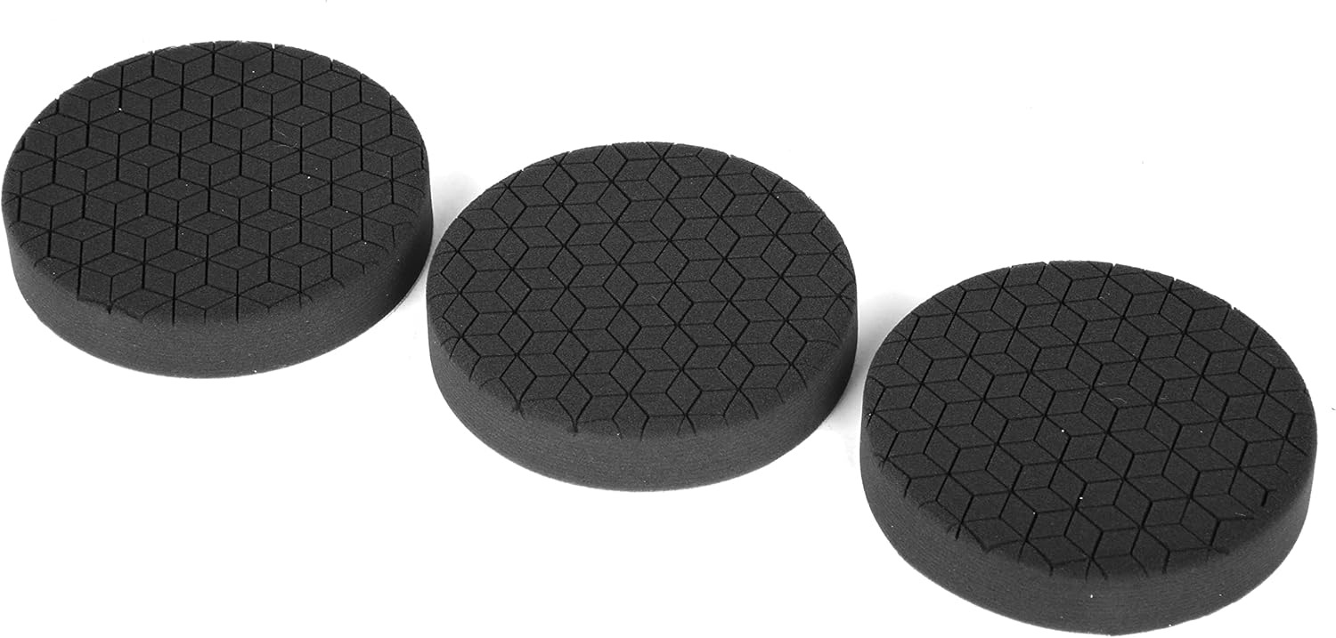 Wen AA1603 6-Inch Fine-Grit Diamond-Cut Foam Polishing Pads for Finishing, Three Pack