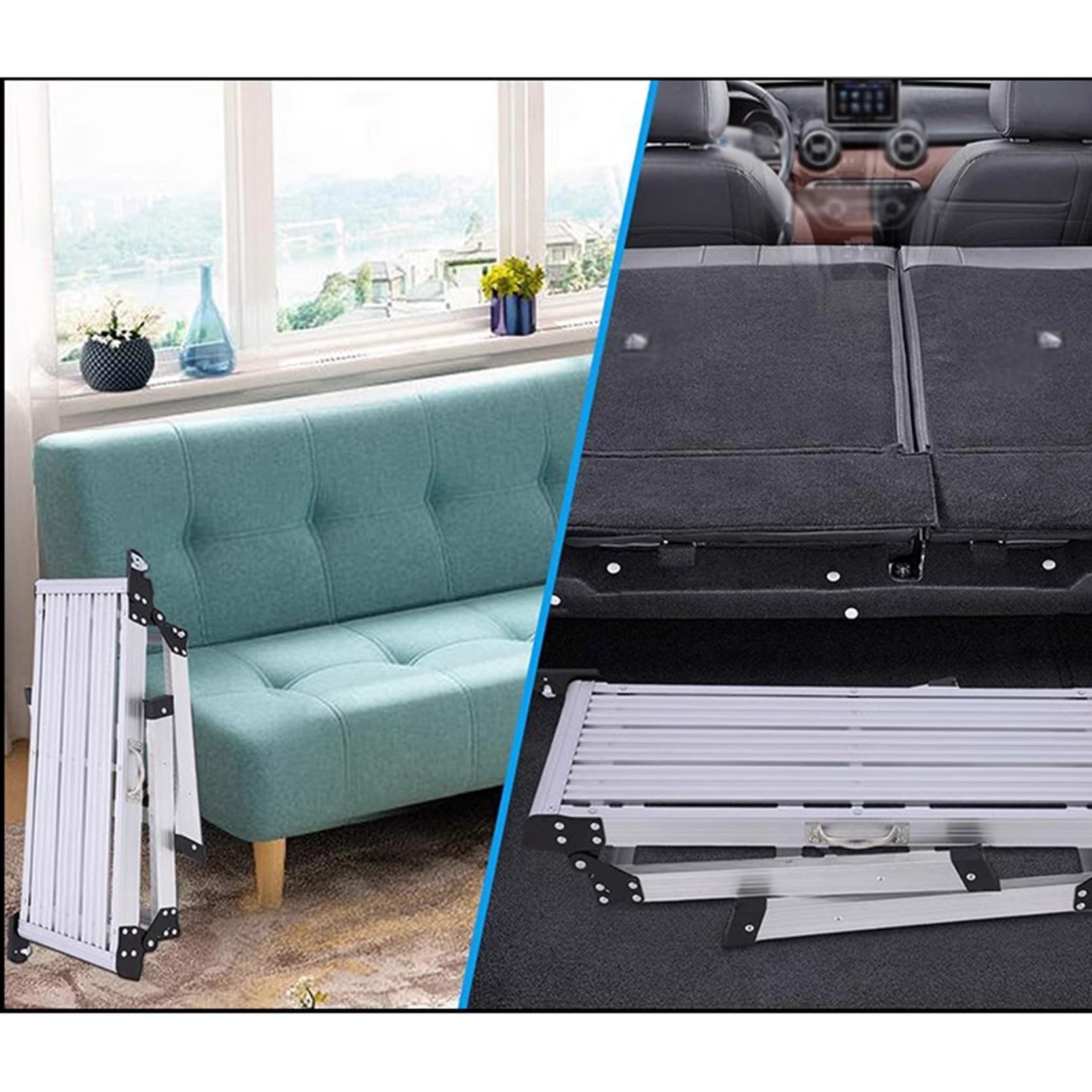Escalera Plataforma de Trabajo Plegable, Escalera de Mano Plegable Grande de Aluminio de 29,5 Pulgadas, Escalera de Taburete de Aluminio para Paneles de Yeso de 330 Libras, Banco de Andamio Resistente