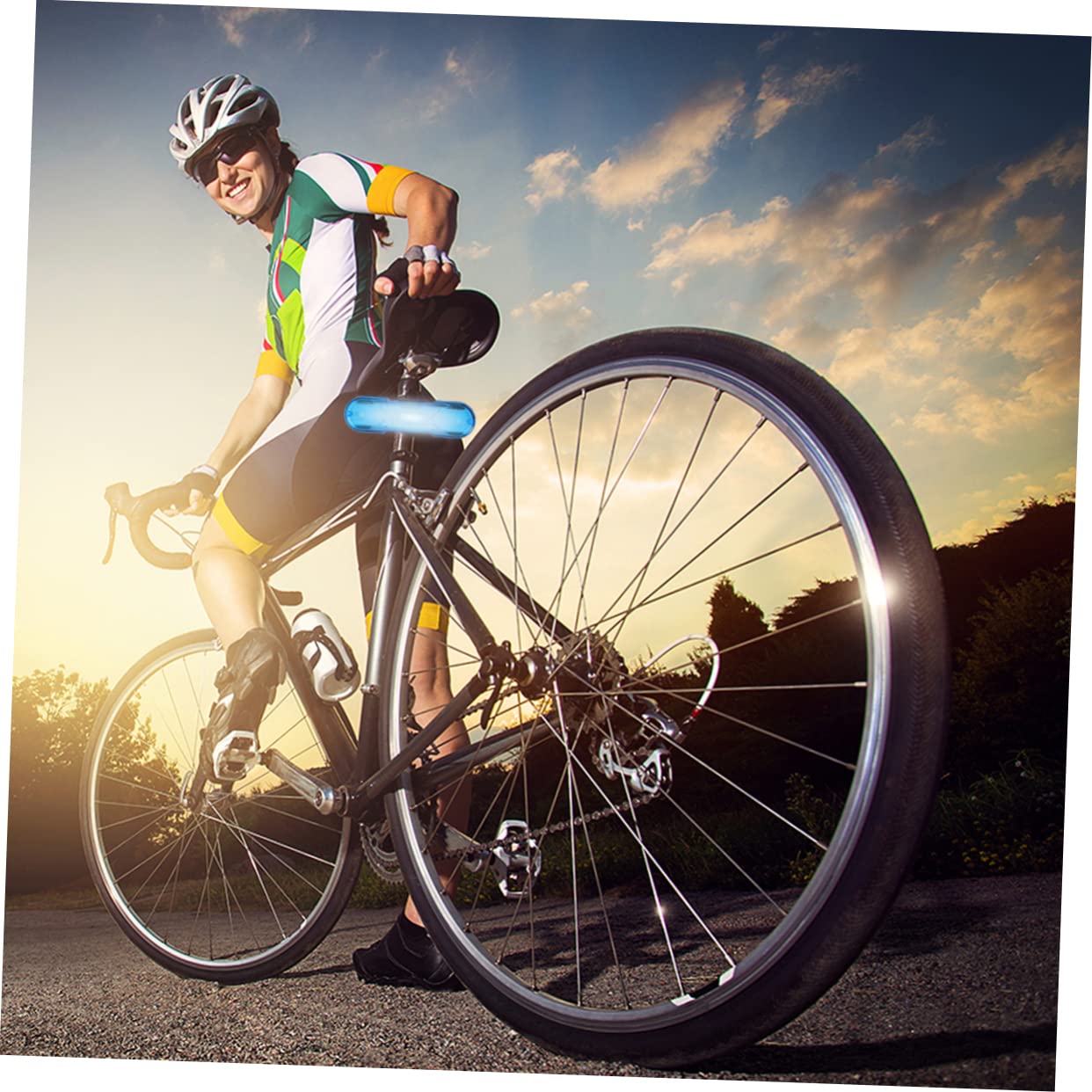 BCOATH Bright Rechargeable Cycling Tail Light High Visibility Bike Rear Light with Modes Shockproof Design for Night Riding LED Safety Warning Light