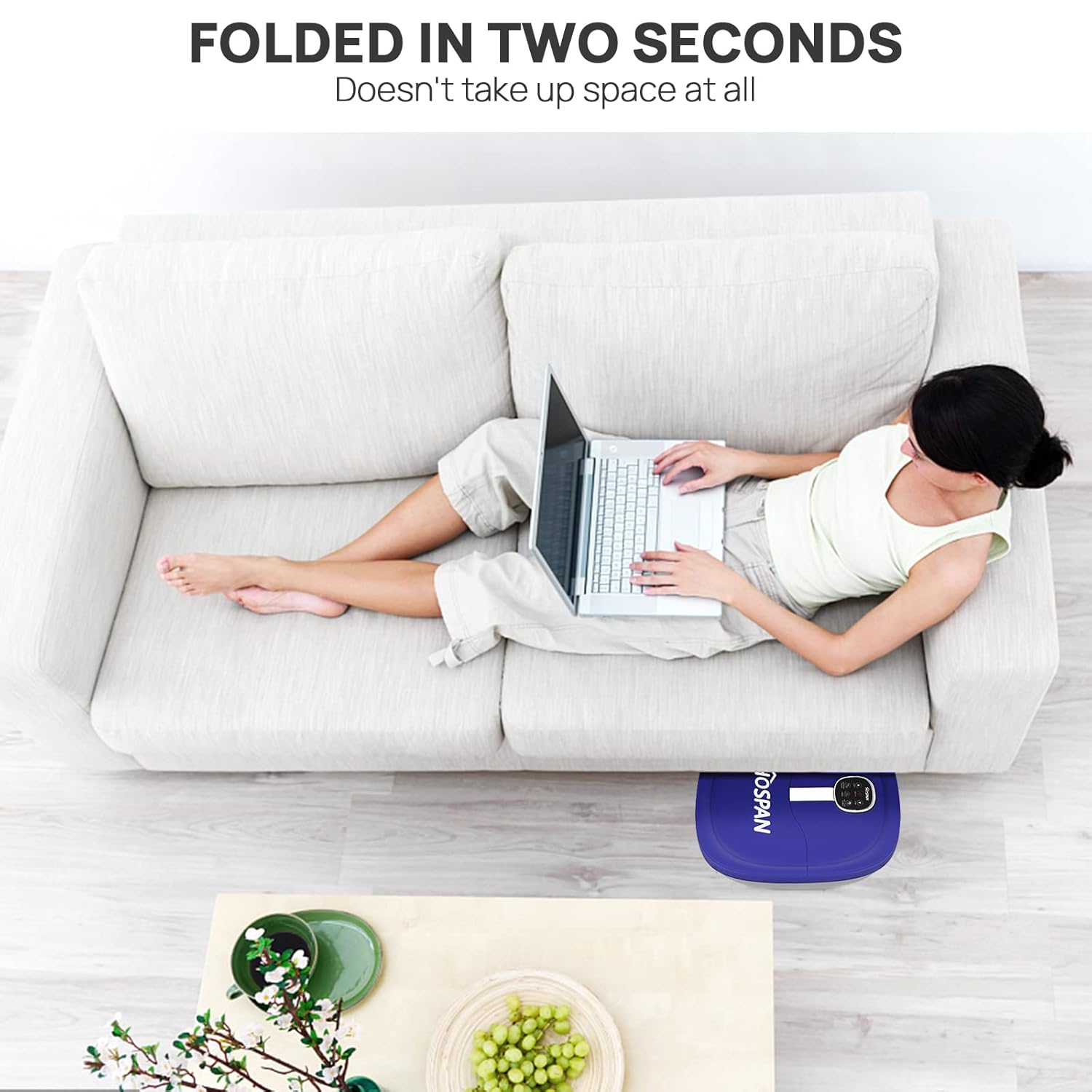 Collapsible Foot Spa Electric Rotary Massage, HOSPAN Foot Bath with Heat, Bubble, Timer, and 24 Motorized Shiatsu Massage Balls. Pedicure Foot Spa for Feet Stress Relief. Remote Control- FS02A