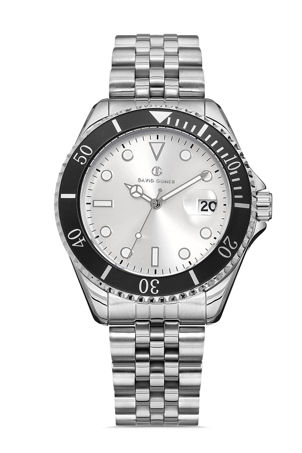 Automatic Pro Diver Watch for Men | Water Resistant | Date & Time | Analog Display | Quartz Movement | Silver Black, Silver & Black, Diver