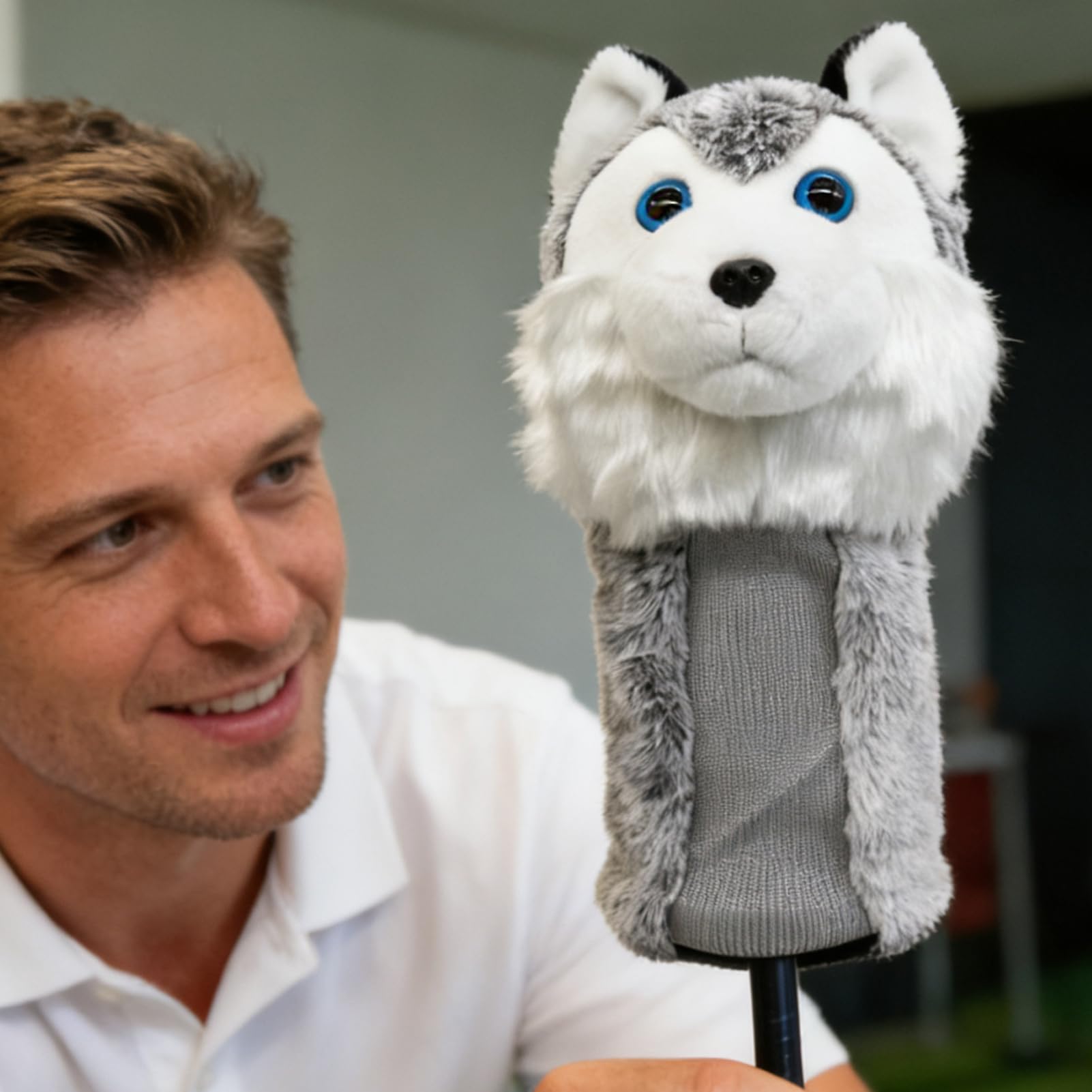 Fundas para cabeza de golf, ligeras y divertidas, a prueba de golpes, 22 cm, fundas de conductor de felpa para perros, fundas de club de animales lindos, práctico protector de club, para competición