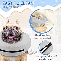 Vista 5 de Supet Collar inflable de cono para perro, alternativa después de la cirugía, collar de dona de recuperación de cuello de perro, collar E para dejar