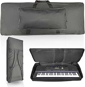 Capa Bag Super Luxo Acolchoada Para Teclado Musical Roland Psr-sx700 Impermeável Reforçada Profissional Espuma Densa Alça Mochila Preta Premium Proteção Completa teclado sx700 61 teclas semi case