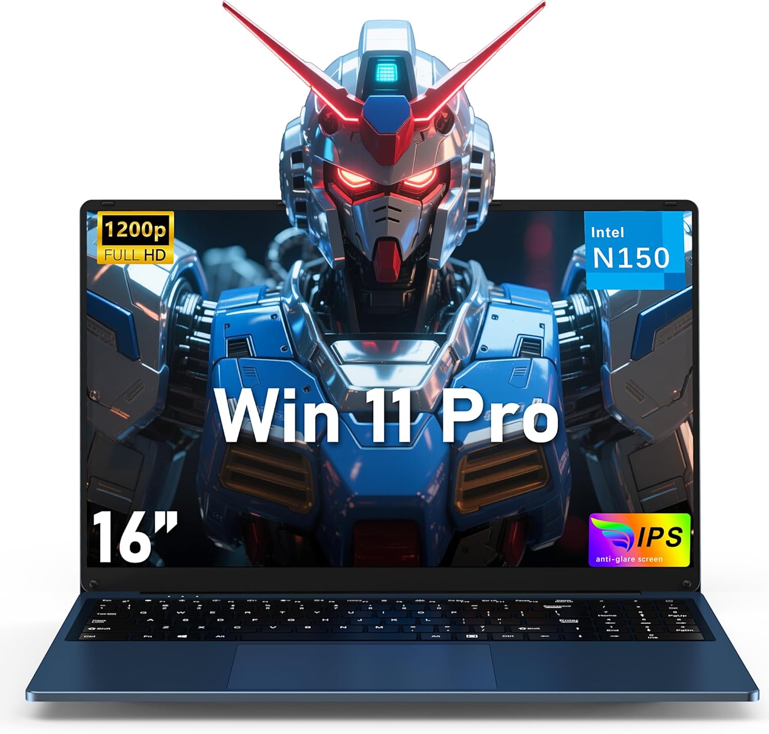 16 Inch Laptop Computer, Gaming Laptop 2025, 16GB RAM 1TB SSD, N150 Processor(Up to 3.6GHz), FHD 1920 * 1200, 180° Open, Backlit, BT4 WIFI5, Windows 11 Pro, 6000mAh/46.2Wh, Premium Navy