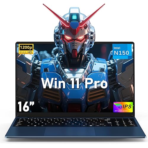 16 Inch Laptop Computer, Gaming Laptop 2025, 16GB RAM 1TB SSD, N150 Processor(Up to 3.6GHz), FHD 1920 * 1200, 180° Open, Backlit, BT4 WIFI5, Windows 11 Pro, 6000mAh/46.2Wh, Premium Navy