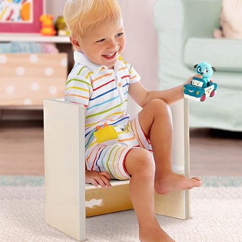 Miniatura 6 de B. toys Taburete y silla 3 en 1 para niños pequeños - Blanco marfil - Diseño duradero y ligero - Muebles para niños en edad preescolar de más de 2