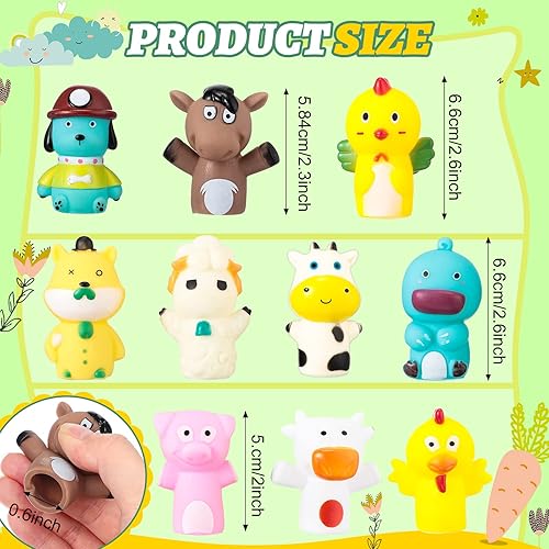 Miniatura 2 de 10 marionetas de dedo de baño de goma animales de granja juguetes de animales títeres de dedo para adultos regalos divertidos regalos de fiesta