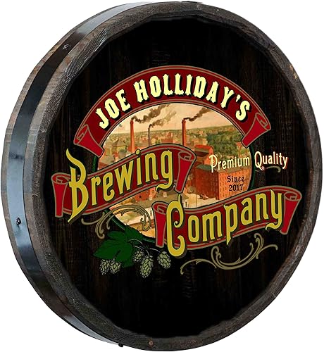 Vista 280 de THOUSAND OAKS BARREL CO. Personaliza el letrero de un cuarto de barril con cócteles de gato negro, barril de vino hecho de madera de roble de alta