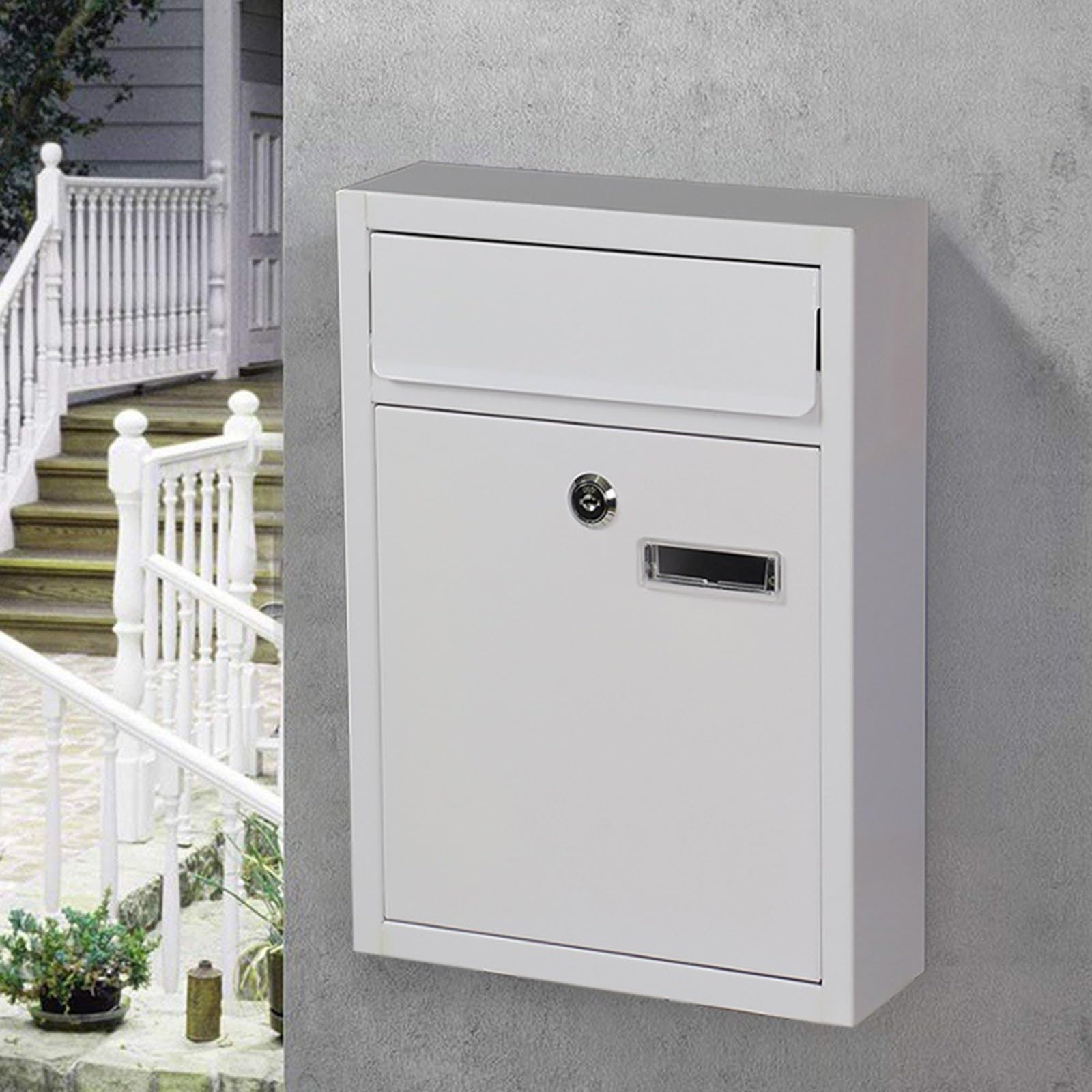 Large Capacity Mailboxes with Combination Lock, Mailboxes for Outside with Slot for Envelope, Wall Mount Mail Box, Weatherproof(Blue)