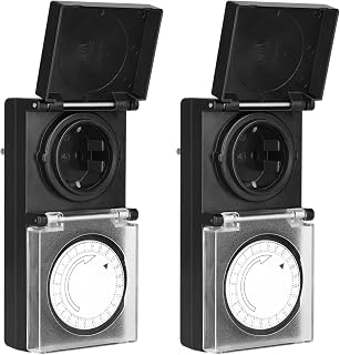 DEWENWILS Mechanische Zeitschaltuhr Aussenbereich, 2 Pack, 16A/3680W