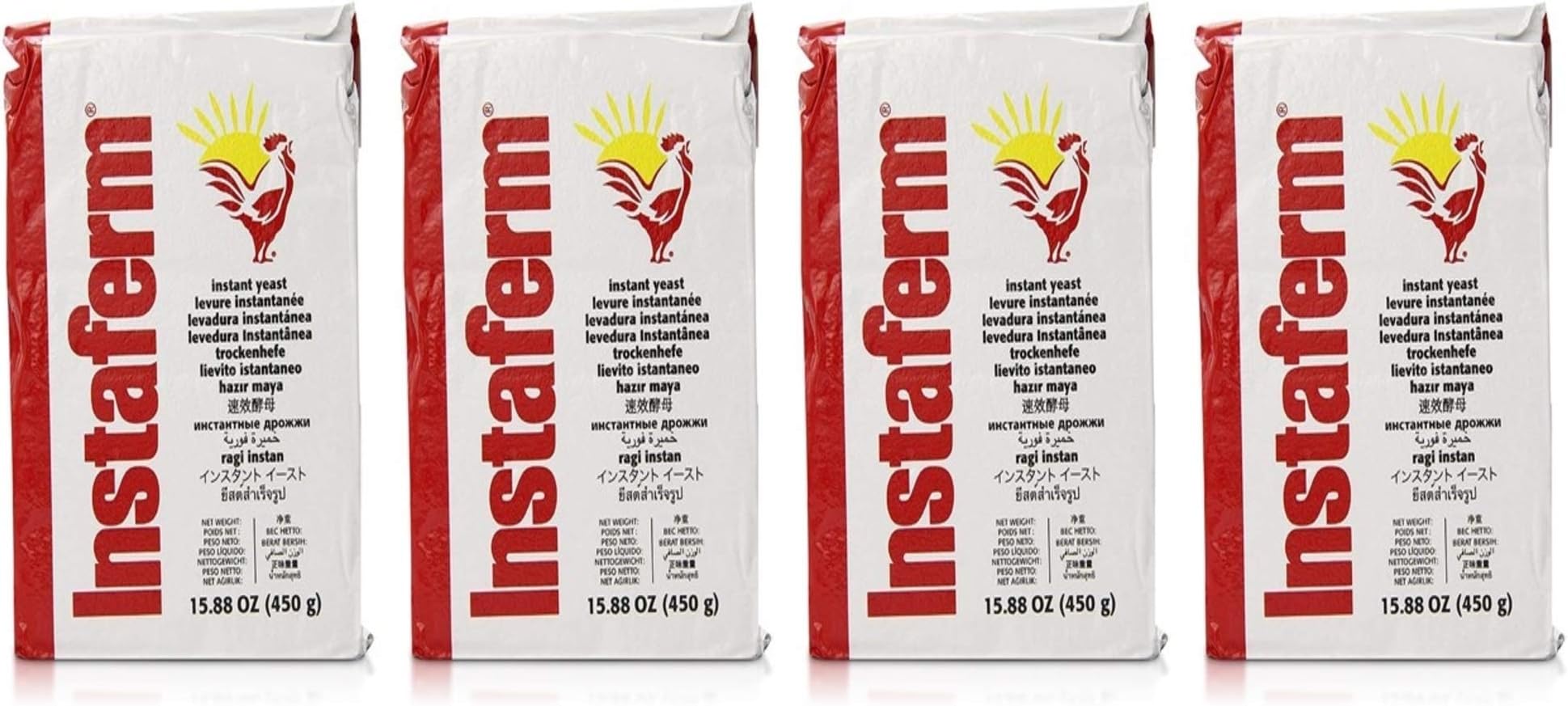 Lallemand Instaferm Instant Dry Yeast Leavening Agent, Red, 15.88 Oz (4 Pack)