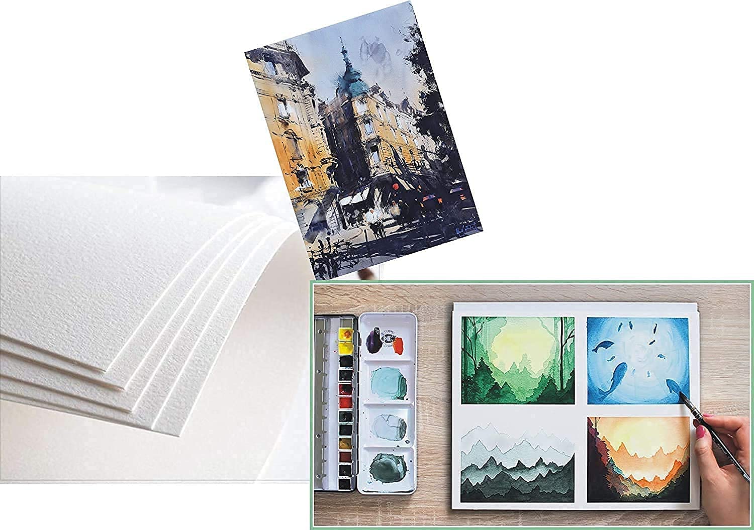 AONA A3 Sketch Pad Drawing, 10 Sheets(20 Pages) 300 GSM Acid Free Ivory Cartridge Paper for Pencils,Fineliners,Crayons,Oil Pastels,Light Watercolour Hand Made Paper - Image 2 thumbnail