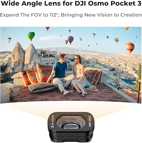 Miniatura 3 de K&F Concept Lente gran angular compatible con DJI Osmo Pocket 3, accesorio magnéticomulticapavidrio óptico