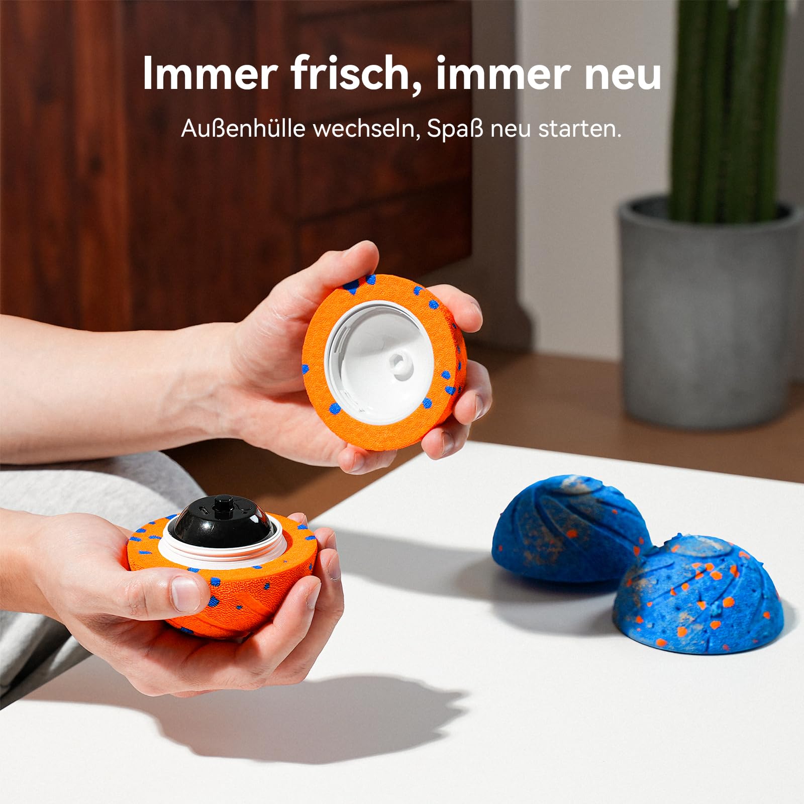 Cheerble Wicked Ball AIR - Interaktiver Hundeball mit 3 Spielmodi, Blau | Selbstbewegendes Hundespielzeug mit E-TPU Hülle, USB-C, IPX7 Wasserdicht, Ideal für Mittelgroße bis Große Hunde.