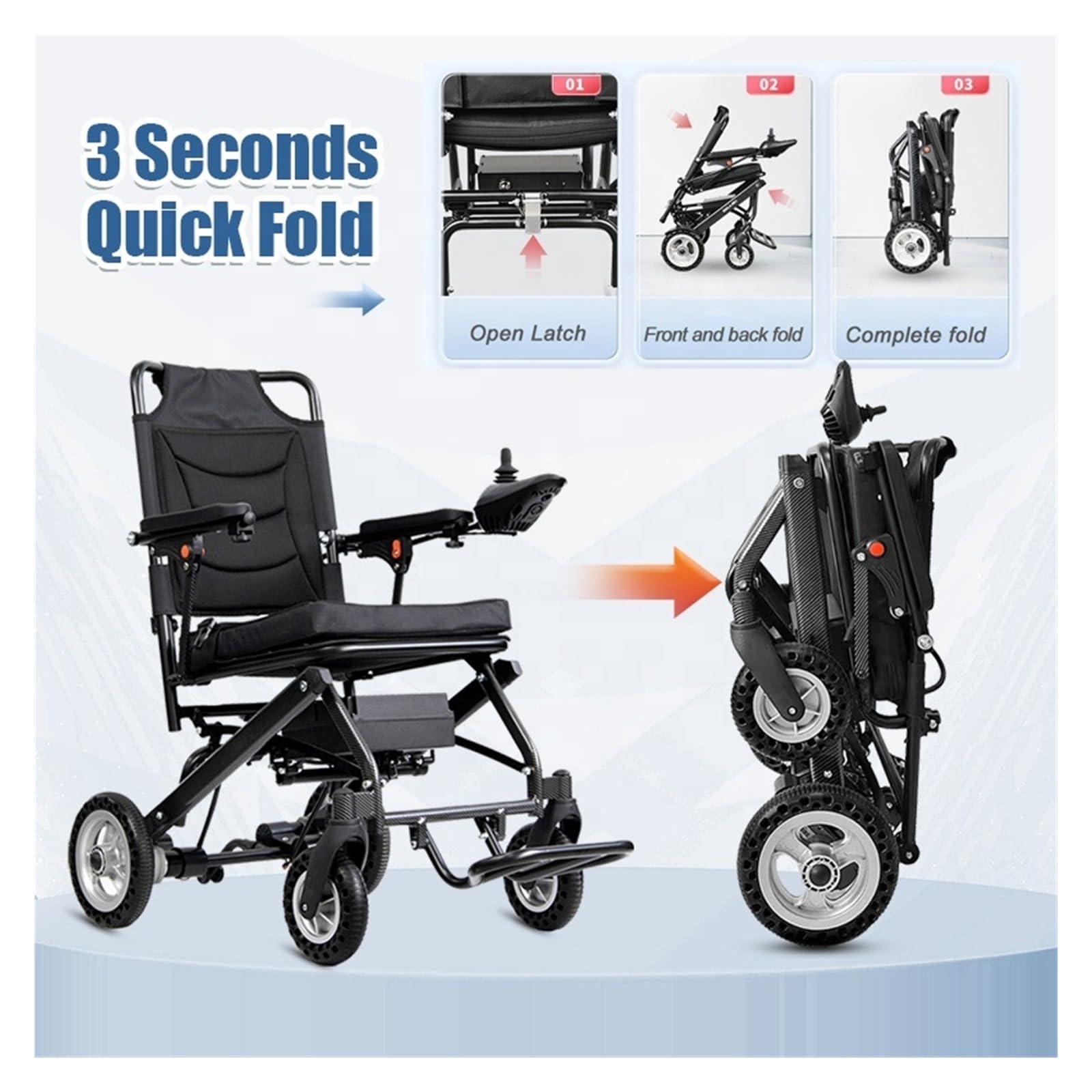 Silla De Ruedas Eléctrica Ultraligera 9,8 Kg Con Batería Litio 6A, Aleación Aluminio, Ligera, Plegable For Personas Mayores Discapacitadas Movilidad Cómoda Fluida(Accessories)