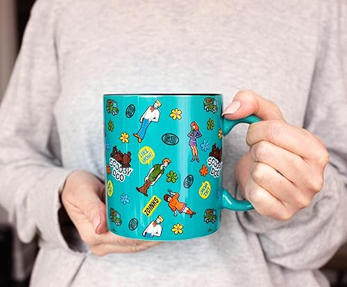 Miniatura 3 de Toynk Scooby-Doo - Taza de cerámica con patrón de calcomanías | Taza de café grande para expreso, cafeína, bebidas, artículos esenciales para el