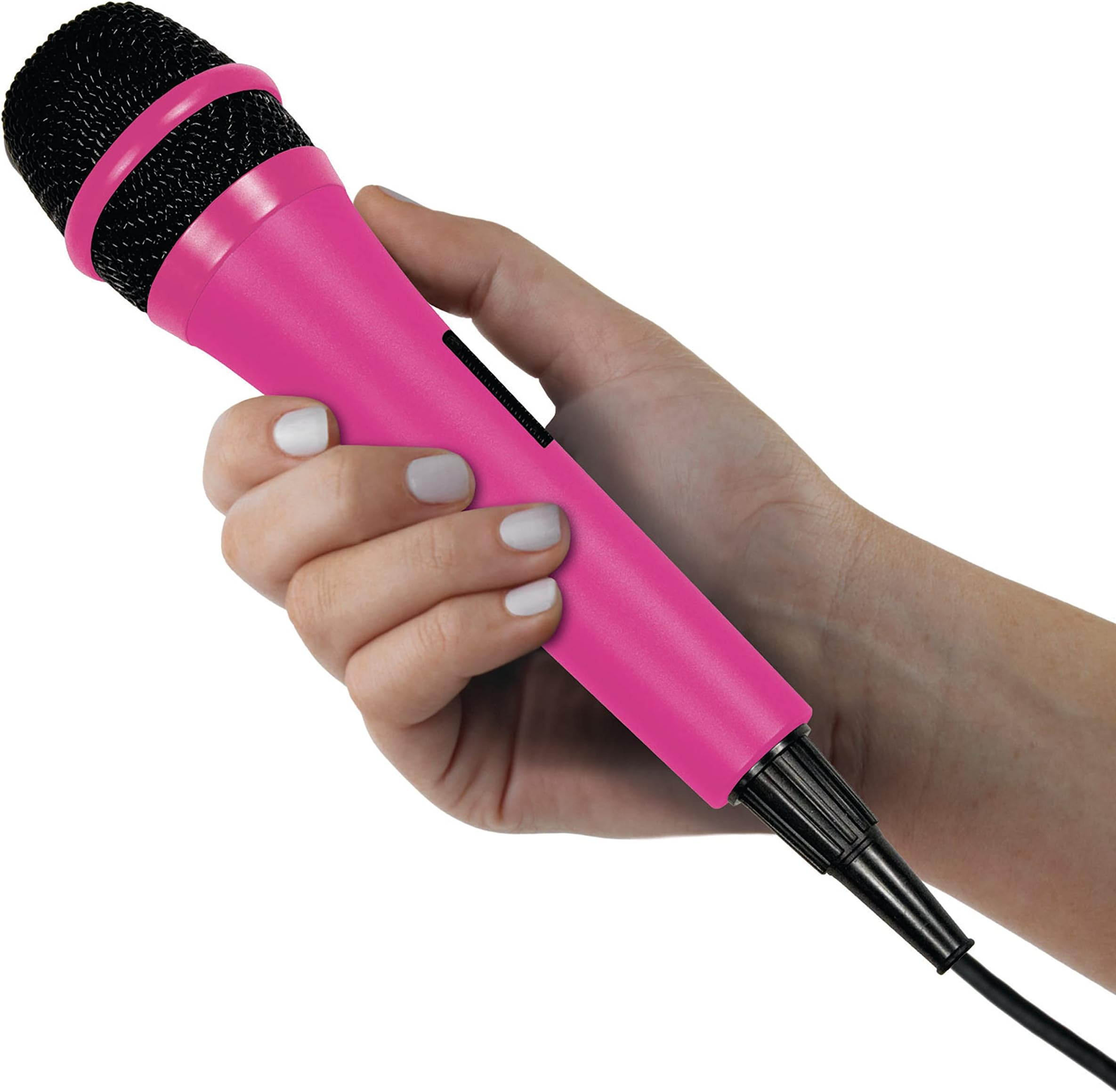 Singing MachineWired Microphone for Karaoke, (Pink) - Unidirectional Dynamic Vocal Microphone - Plug-In Microphone for Karaoke Machine, AMP, & Speaker - Mic for Singing, Public Speaking, & Parties