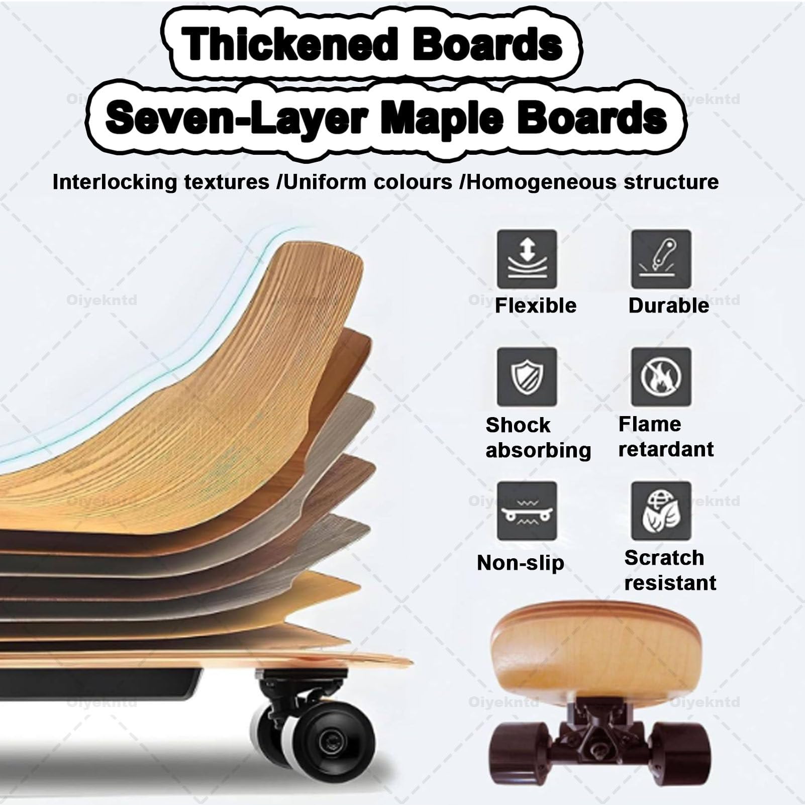 Longboard électrique avec télécommande, modèle Professionnel adapté aux Adultes et Adolescents débutants, autonomie de 8 km, Vitesse maximale de 22 km/h
