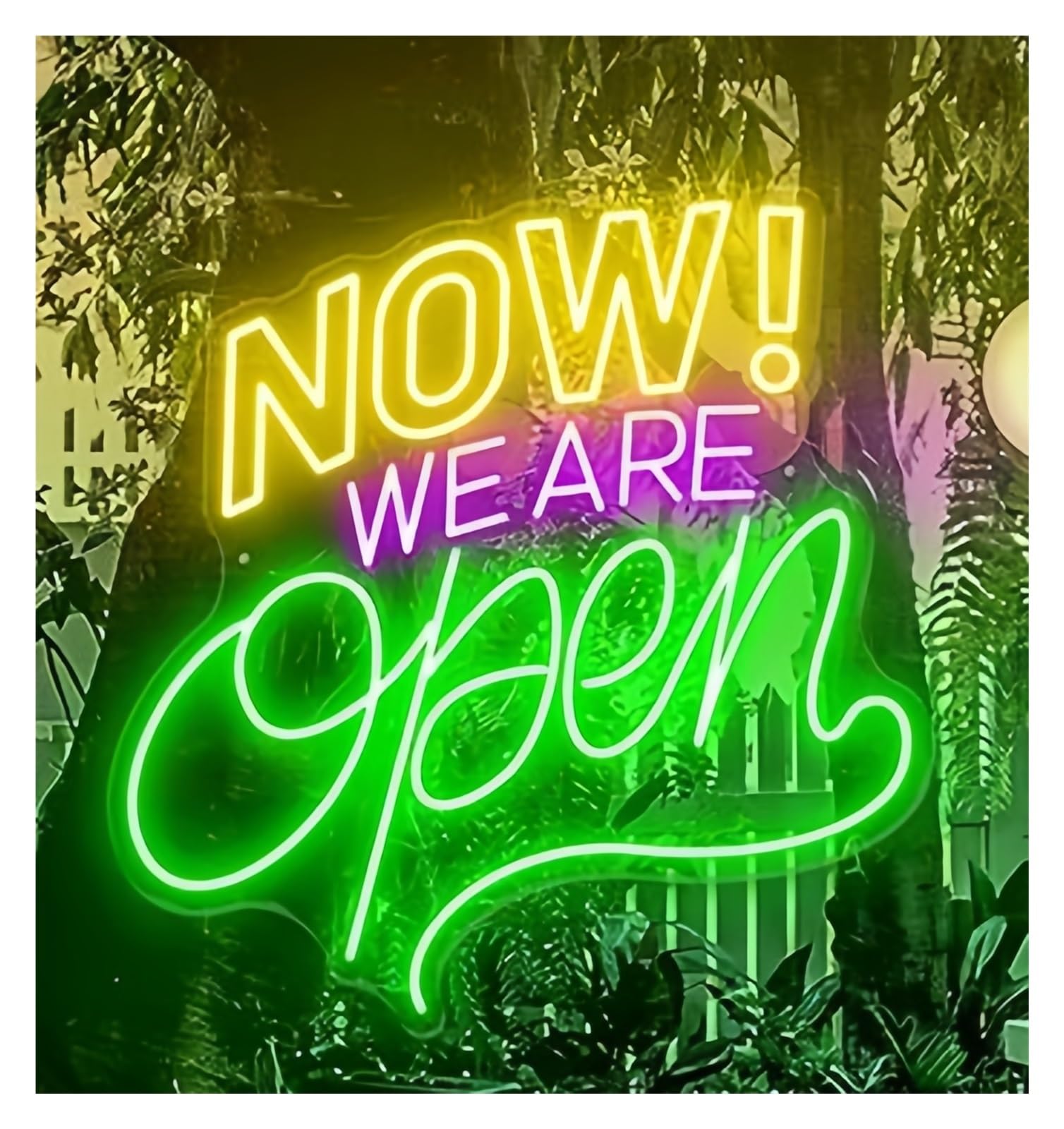 Sign Lamp Come in We're Open Neon Sign Restaurant BBQ Coffee Shop for Business Welcome 63X62cm(F)