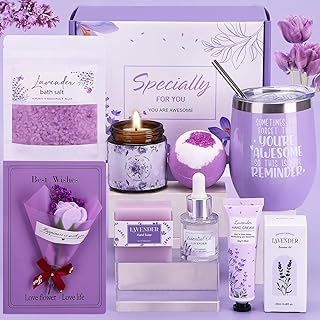 Birthday Gifts For Women, Lavender Pamper Gifts For Her, Ideas Gifts For Mum, Best Friend, Sister, Relaxation Spa Hampers Ladies Gifts Self Care Package For Her, Presents for Christmas, Anniversary