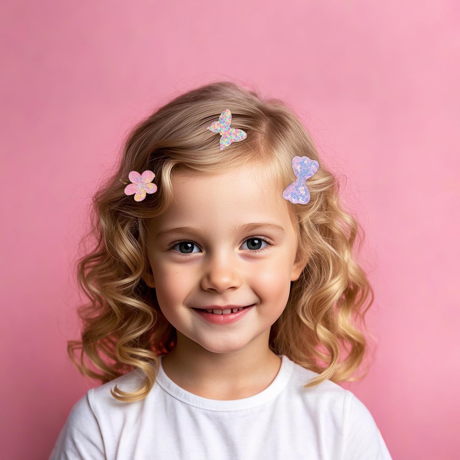 Pinzas para el cabello para niñas, 16 unidades, lindos pasadores de pelo para niños, corazón, mariposa, flor, estrella, corona, accesorios para el cabello para niñas 2
