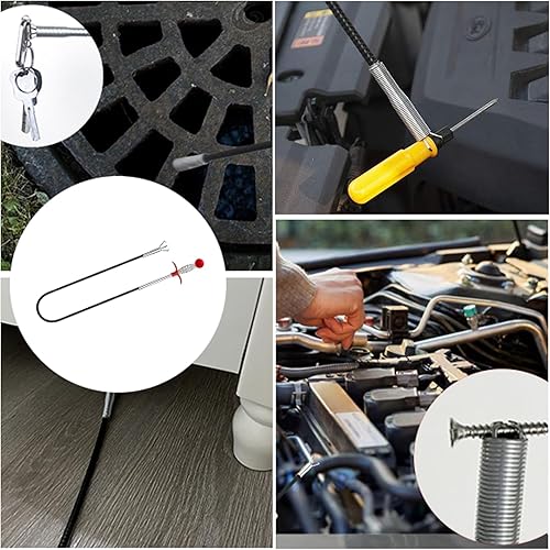 Miniatura 7 de Removedor de obstrucciones de drenaje de pelo de serpiente de drenaje de 61 pulgadas con 4 garras flexible manguera recogida herramienta de ayuda