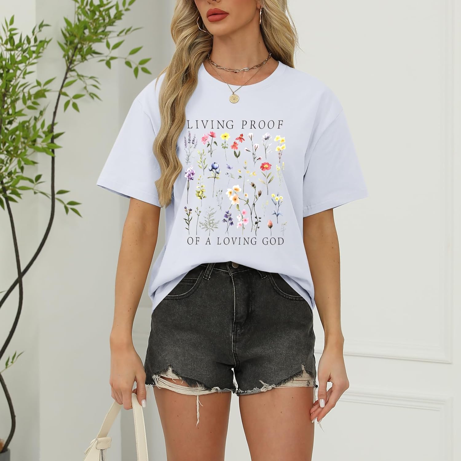 Christian Shirts for Women Boho Floral Graphic Tees God Bible Verse Religious Faith Tshirt Wildflower Inspiration Top - Image 2