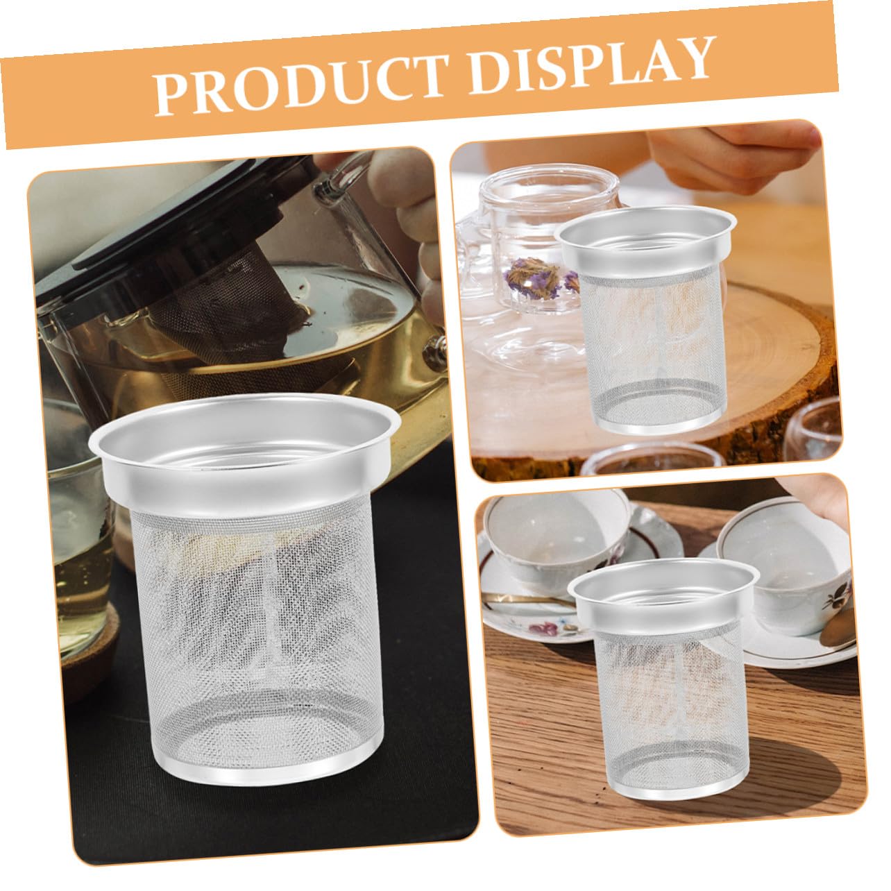 Mikikit Infusor de Té de Acero Inoxidable Colador de Té Tetera Suelto para Tetera Filtro de Malla Duradero para Uso Casero