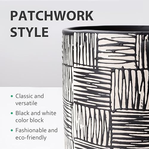 Miniatura 3 de INGOFIN Macetas de cerámica  Maceta de 6 pulgadas + 5 pulgadas con orificio de drenaje, macetas cilíndricas redondas para plantas de interior o