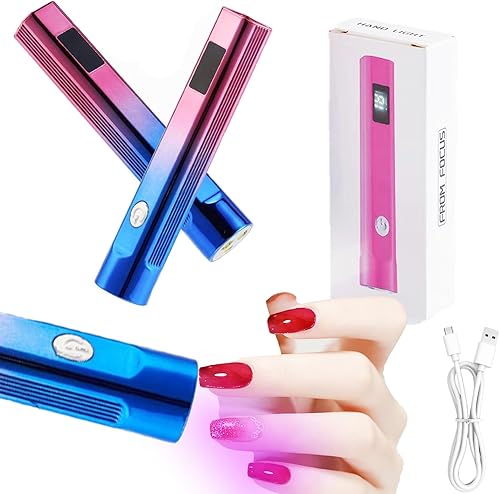 MIOBLUE Lámpara de uñas LED UV de mano, secadora de uñas UV de 3 temporizadores para esmalte de gel, luz de uñas USB recargable inalámbrica, secado