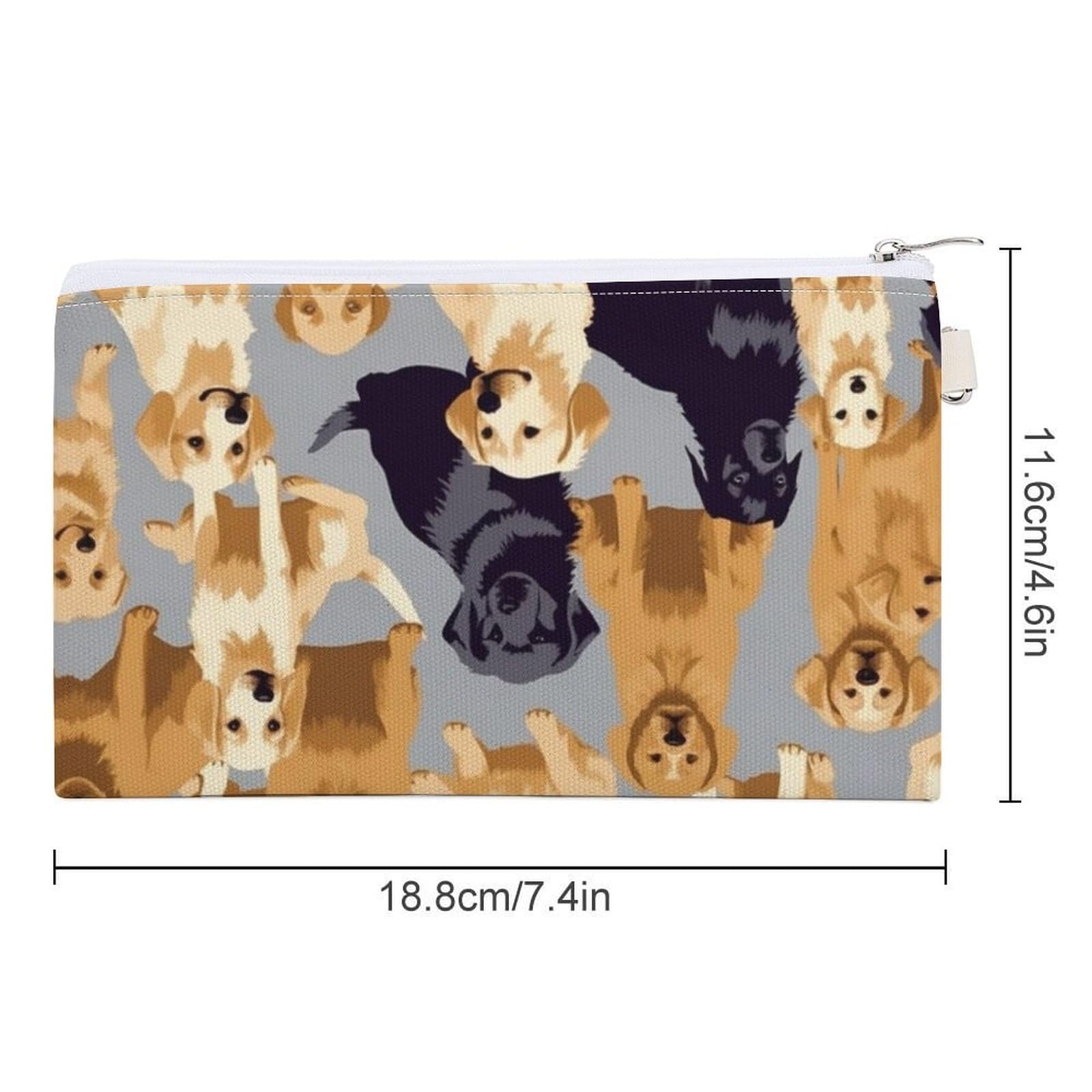 GPFVSJW Dog Pattern Canvas Wallet, Large Capacity Handbag Long Wallet Bi-Fold Wallet Change Purse Rfid Blocking Credit Card Holder Wallet for Women Men