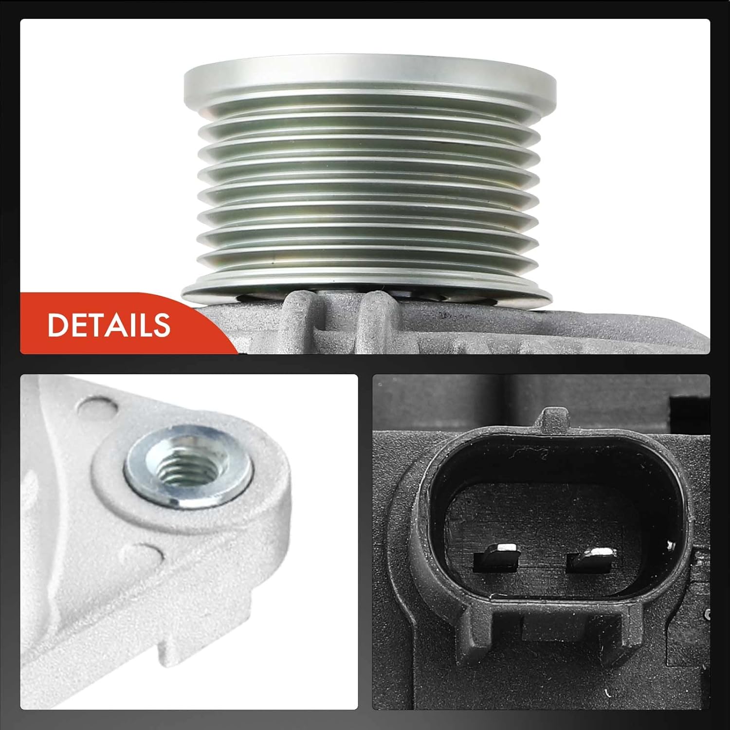 A-Premium Alternator Compatible with Dodge Ram 2500 2006-2009, Ram 3500 2006-2008, 5.9L, 12V 136A Clockwise 8-Groove Clutch Pulley, Replace# 0124525105, 0124525154, 40024133, 4801475AA, LRA04249