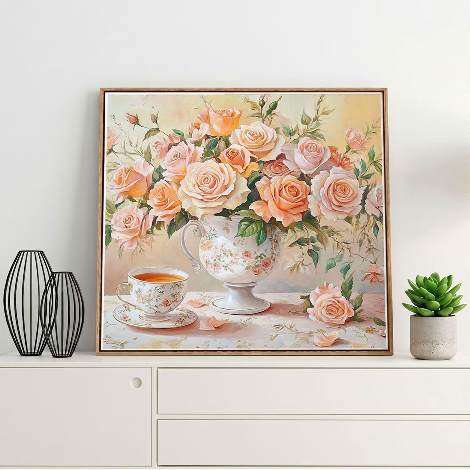 Diamond Painting Adulti, Fiore Diamond Painting Kit Completo, 5D Pittura Diamante Bambini Attività Manuale Creativa e Idea Regalo, Diamantini Crystal Art Tela Fai Da Te Kit 90x90cm Rosa FX#633
