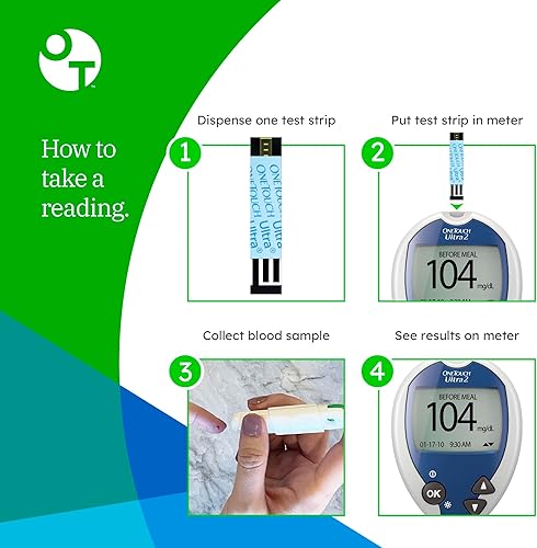 Miniatura 6 de OneTouch Tiras de prueba Ultra para diabetes  120 unidades  Tiras de prueba para diabéticos para monitor de azúcar en sangre  Tiras de prueba de