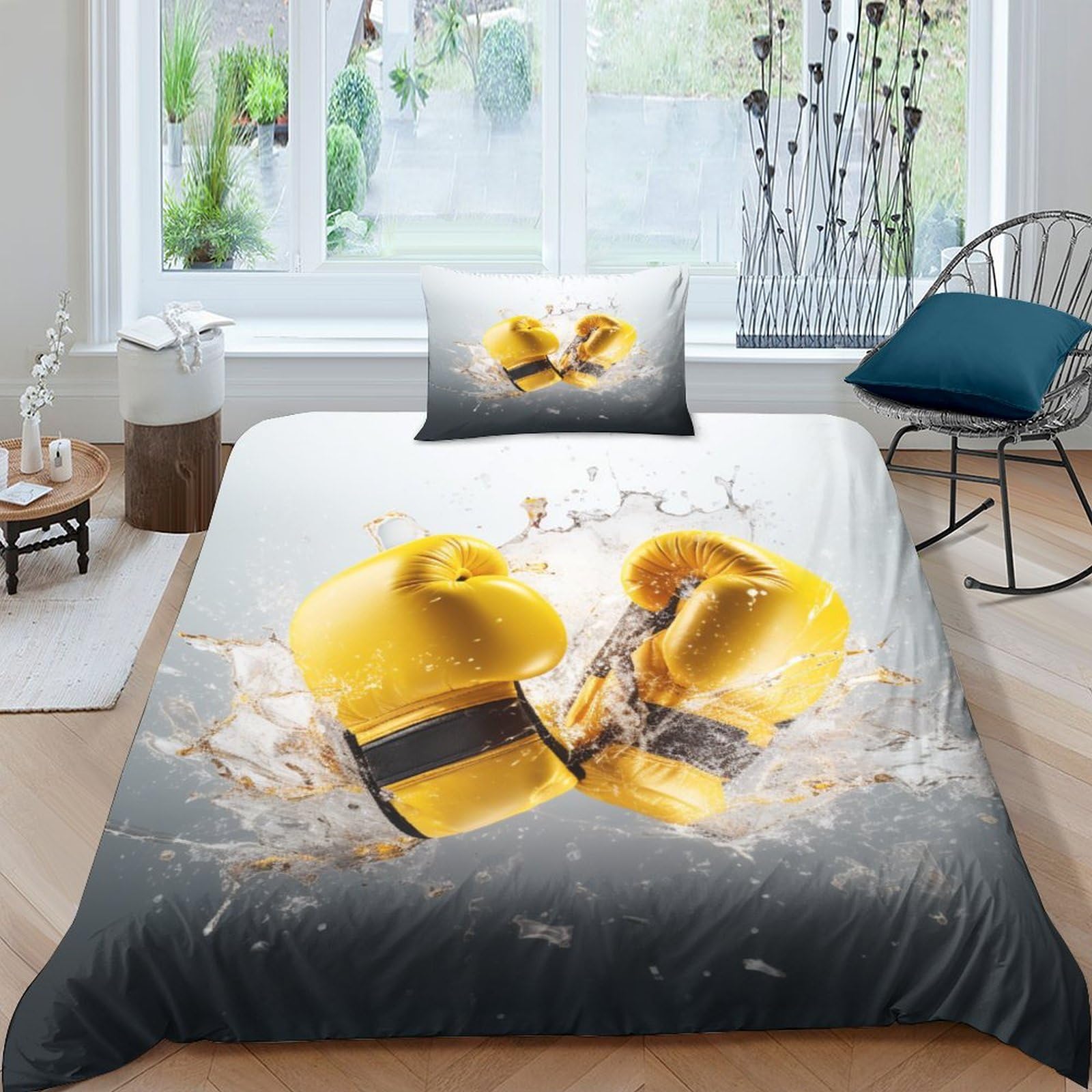 Housse de couette 3D boxe de qualité supérieure en microfibre soyeuse