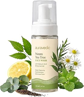 Auravedic Neem Tea Tree Face Wash con 2% de á...