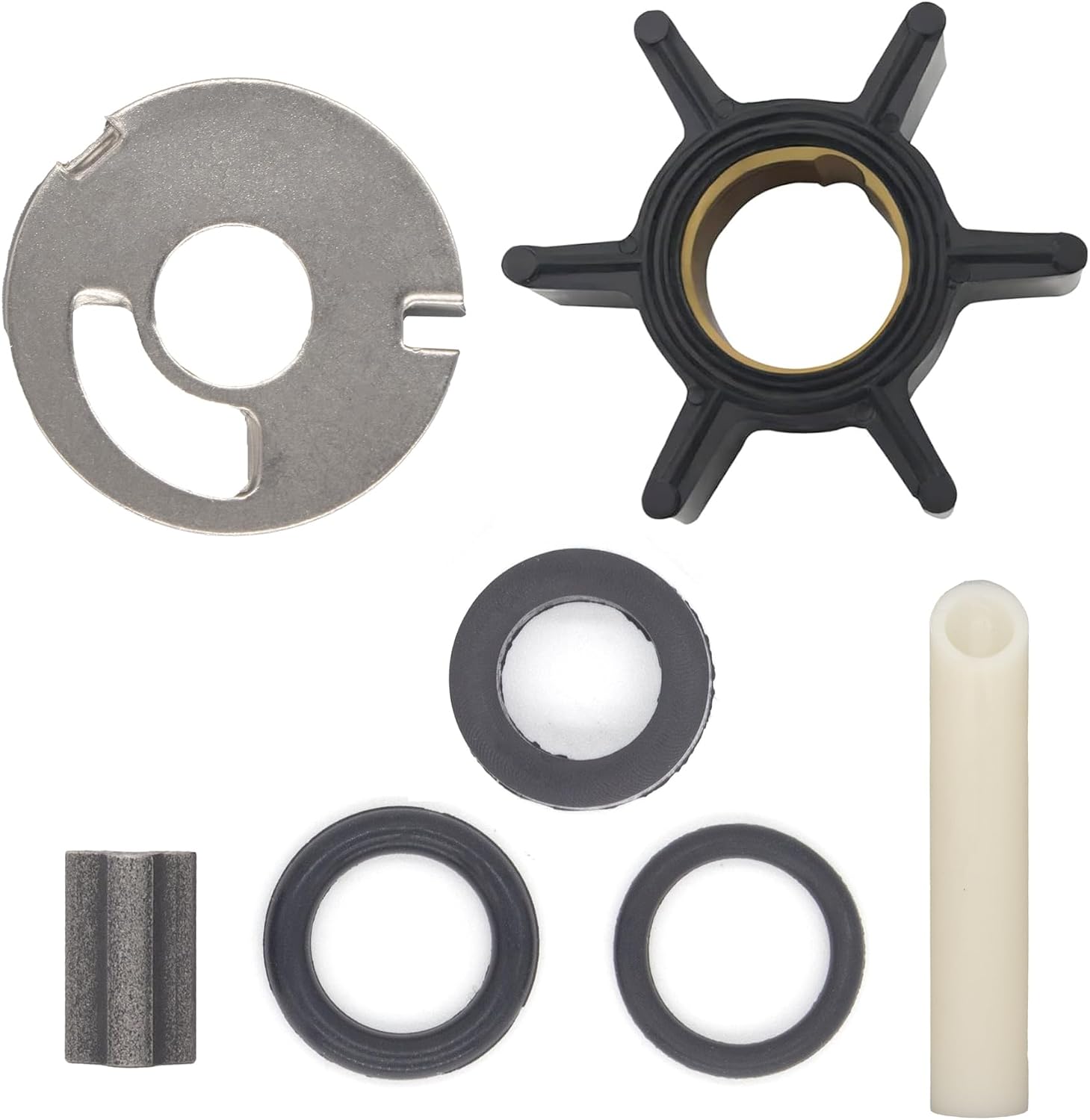 QuickMarine 89980T1 Water Pump Impeller Repair Kit for Mercury Marine 3.9-9.8 HP Outboard Motors Replacement 47-89980T1 47-89980Q1 Boat Engine