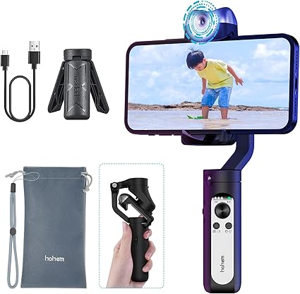 Amazon Co Jp Hohem Isteady V2 スマホジンバル 3軸 Ai自動追跡 撮影用ライト付き３階段調光 スマホに給電可能 9時間駆動 手振れ防止 スタビライザー 手のポーズ撮影 美顔 折りたたみ式 小型軽量 最大耐荷重280g Iphone Android対応 日本語対応 アプリhohem Pro 国内正規