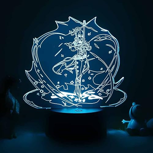 Miniatura 3 de GBUSCH Acrylic Led Lamp Game Genshin Impact Figure for Room Decor Kids Birthday Gift Genshin Impact